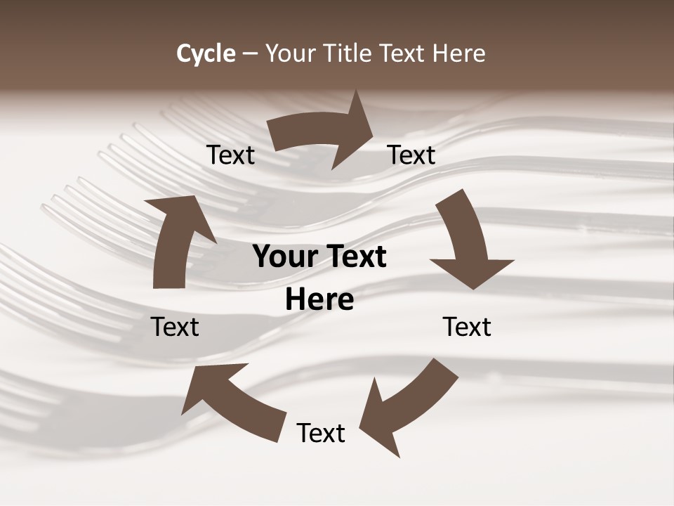 Flatware Eat Black PowerPoint Template