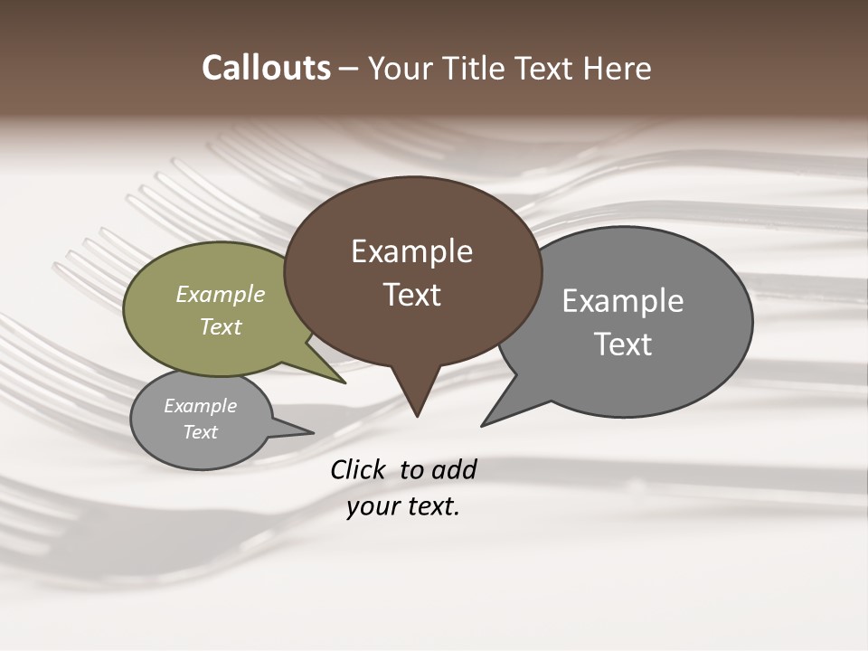 Flatware Eat Black PowerPoint Template