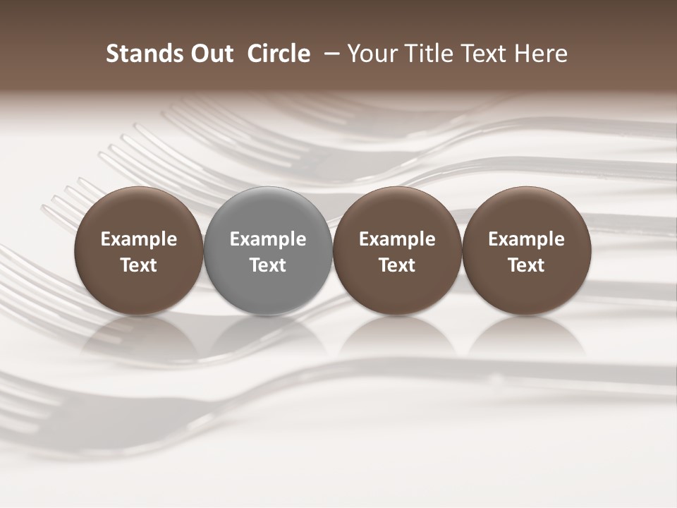 Flatware Eat Black PowerPoint Template