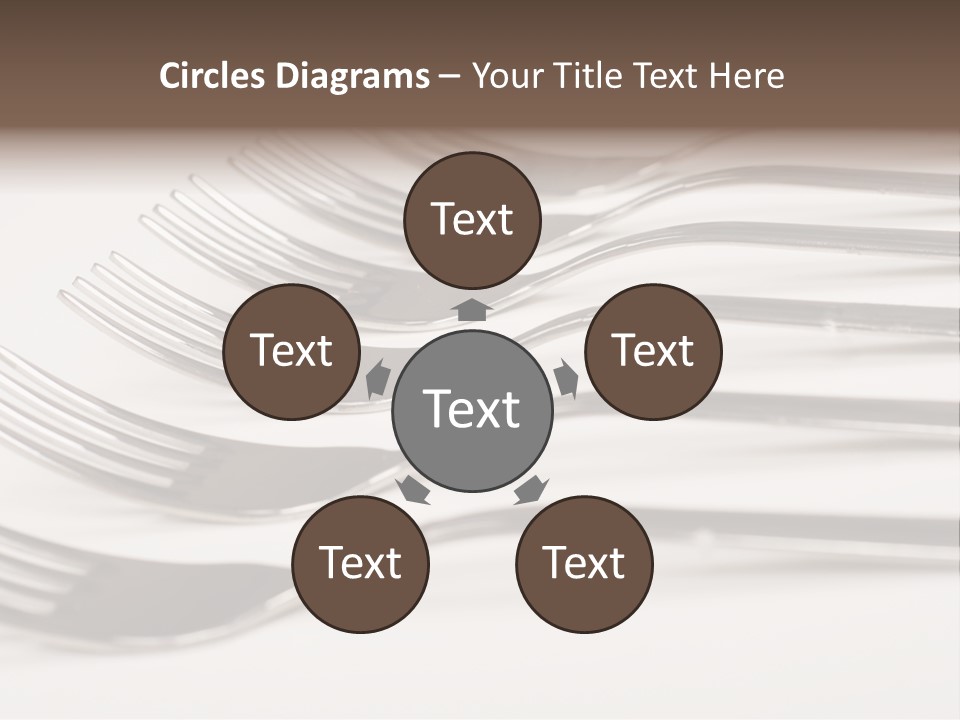 Flatware Eat Black PowerPoint Template