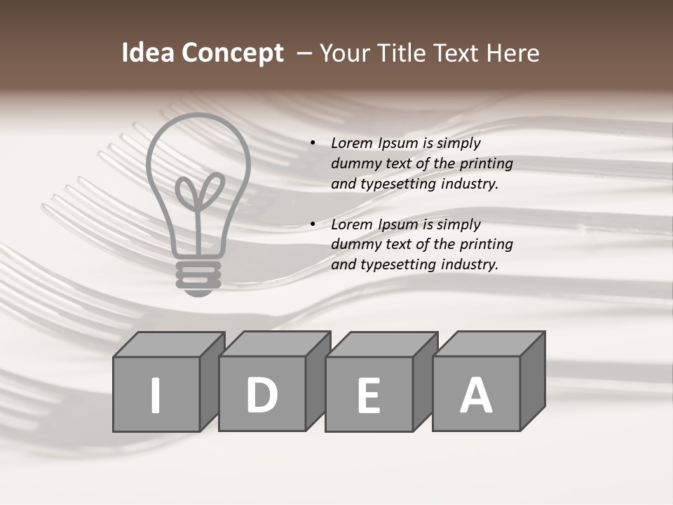 Flatware Eat Black PowerPoint Template