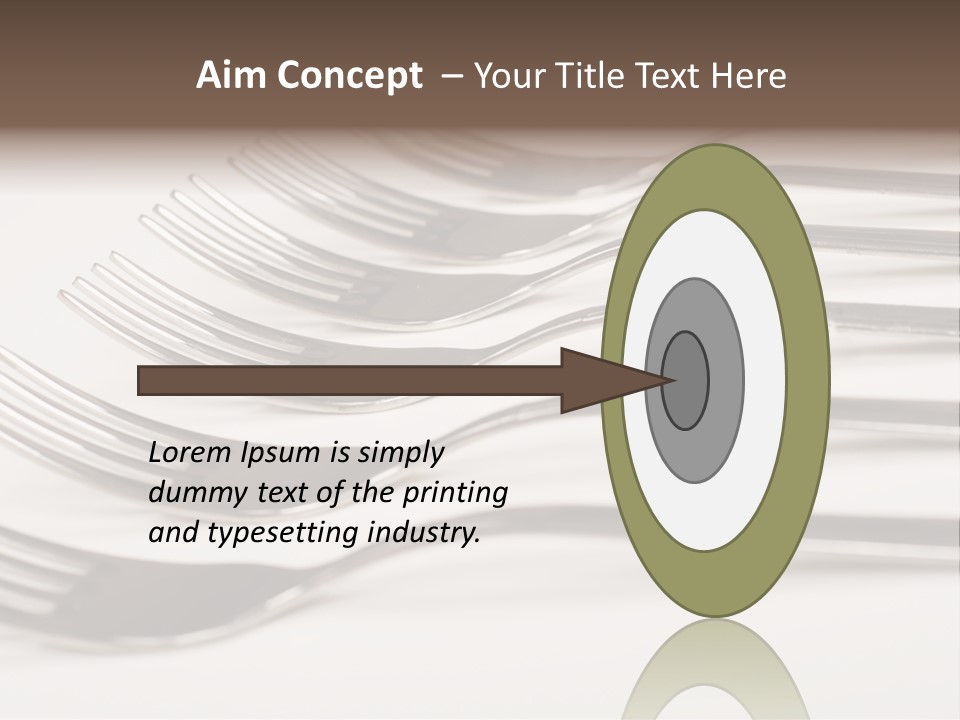 Flatware Eat Black PowerPoint Template