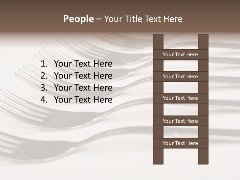 Flatware Eat Black PowerPoint Template