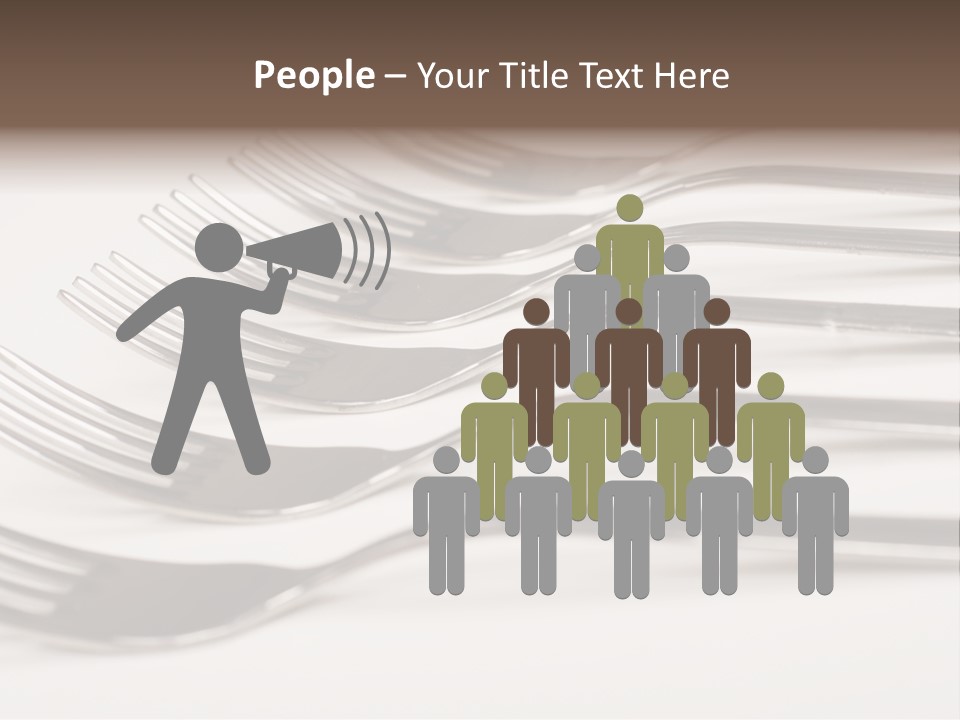 Flatware Eat Black PowerPoint Template