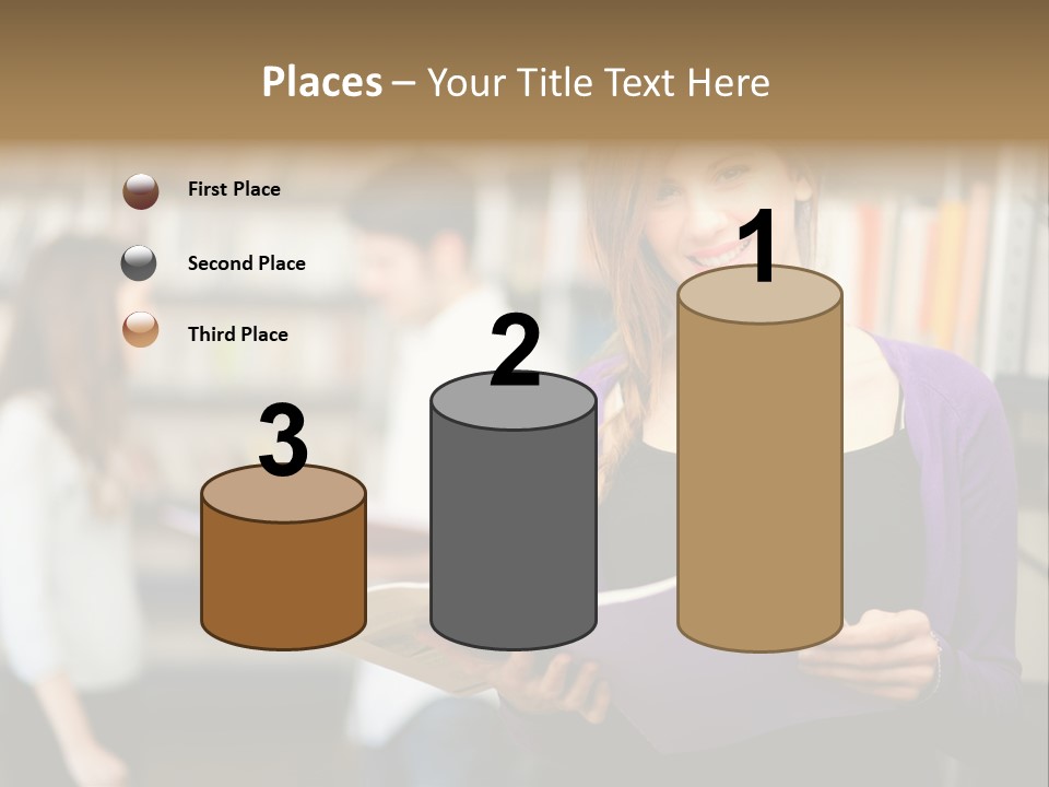 Female Library Row PowerPoint Template
