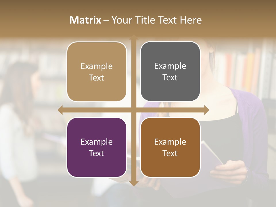 Female Library Row PowerPoint Template