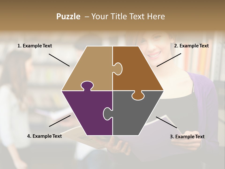Female Library Row PowerPoint Template