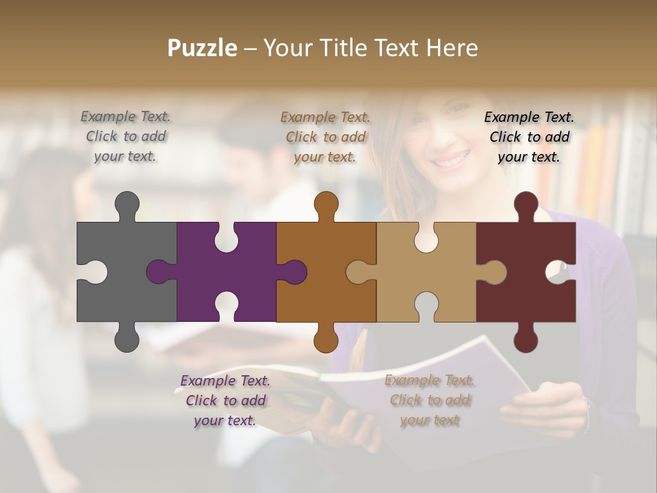 Female Library Row PowerPoint Template