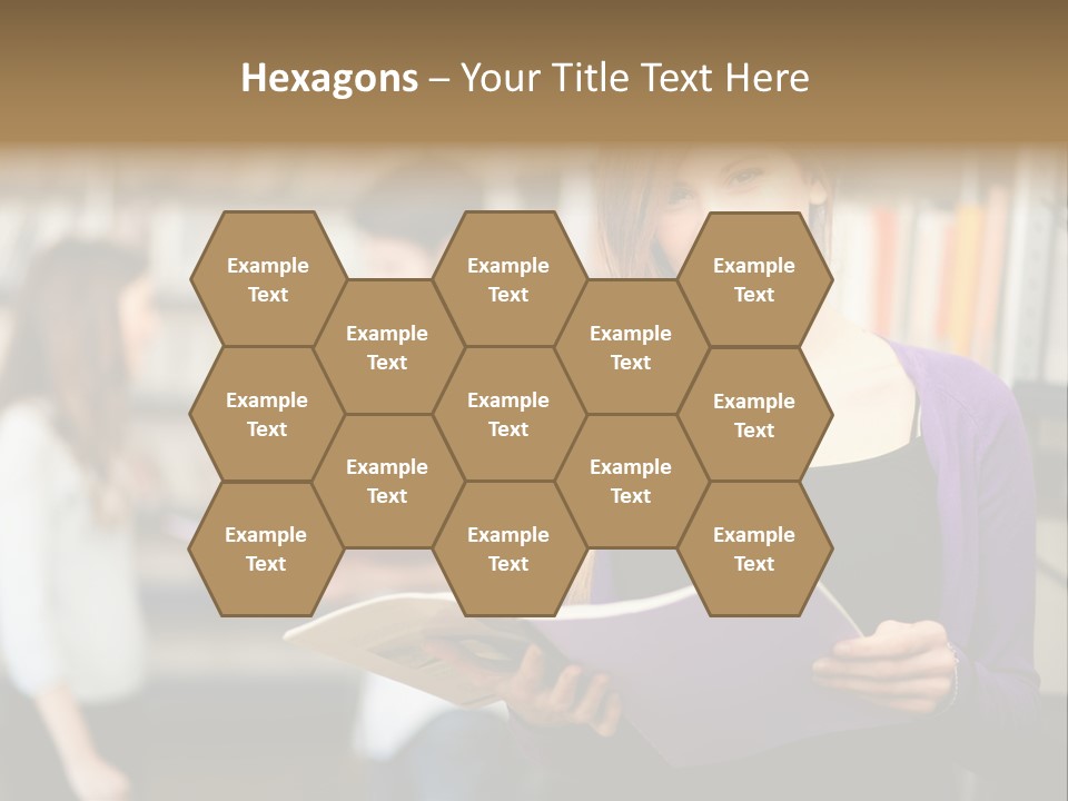 Female Library Row PowerPoint Template