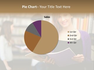 Female Library Row PowerPoint Template