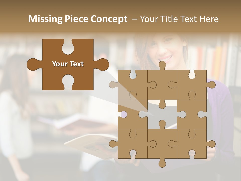 Female Library Row PowerPoint Template