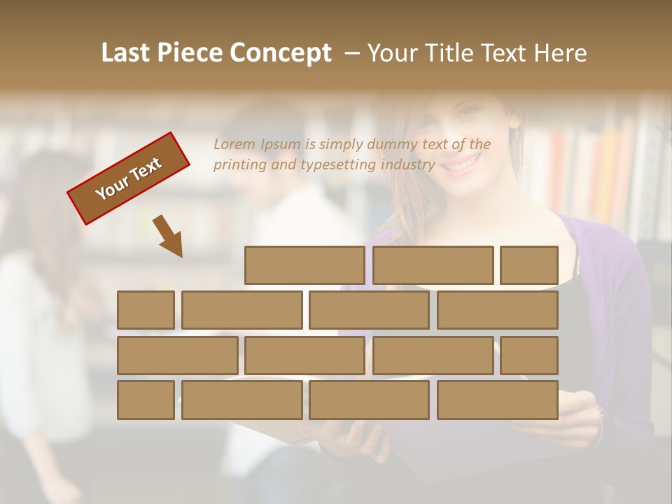 Female Library Row PowerPoint Template
