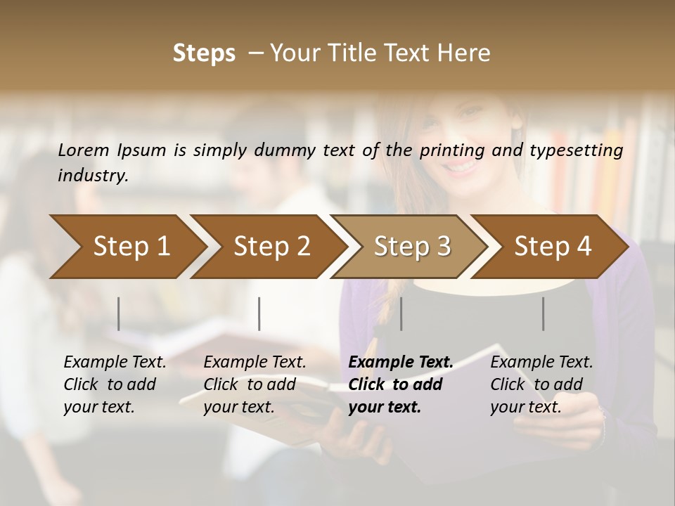 Female Library Row PowerPoint Template