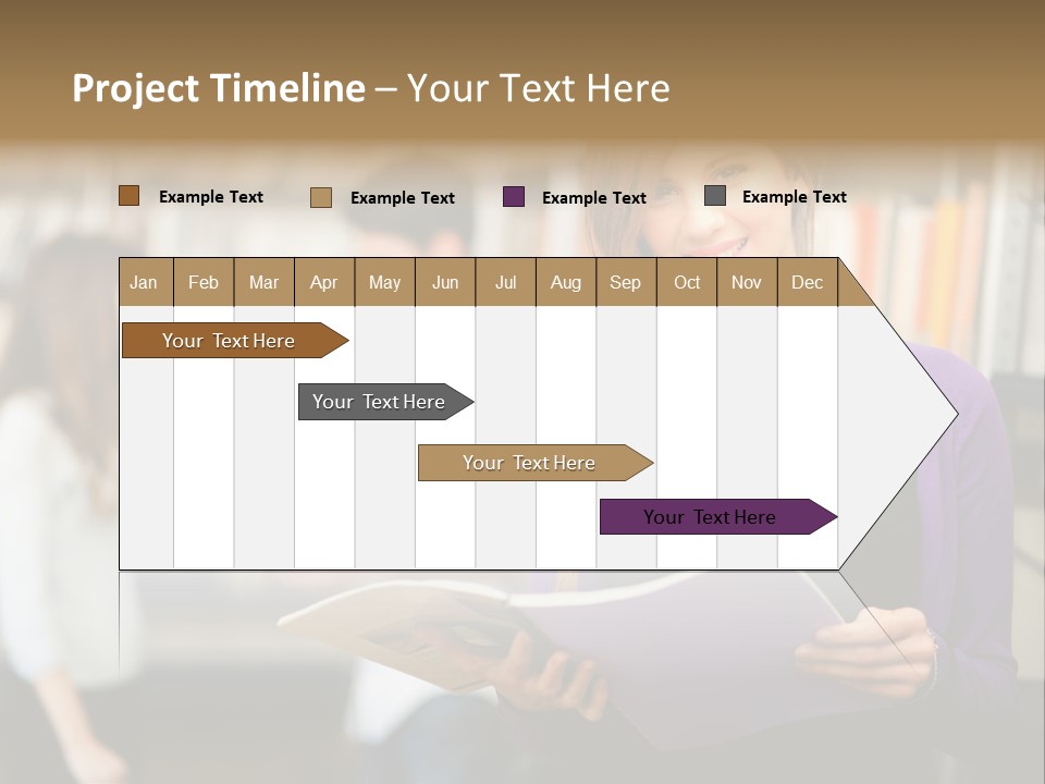 Female Library Row PowerPoint Template