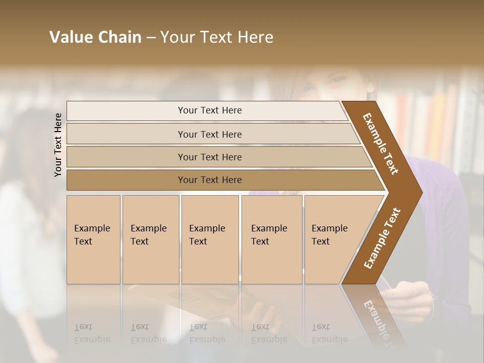 Female Library Row PowerPoint Template