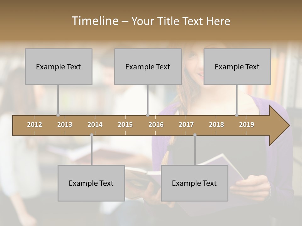 Female Library Row PowerPoint Template