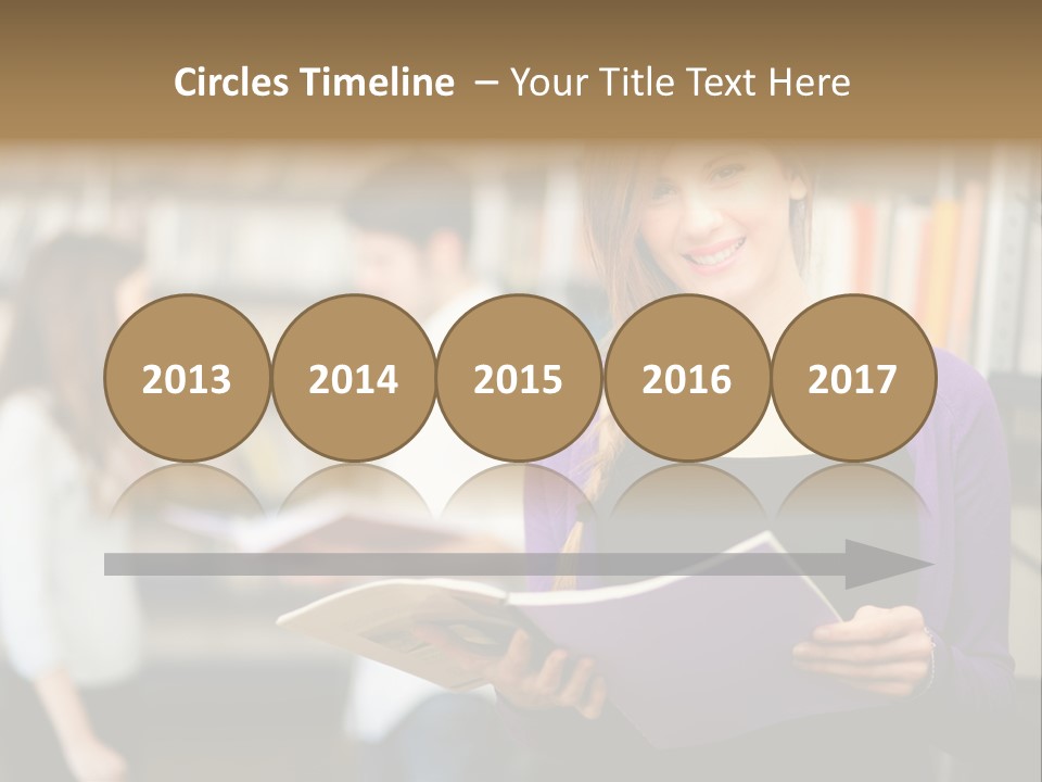 Female Library Row PowerPoint Template