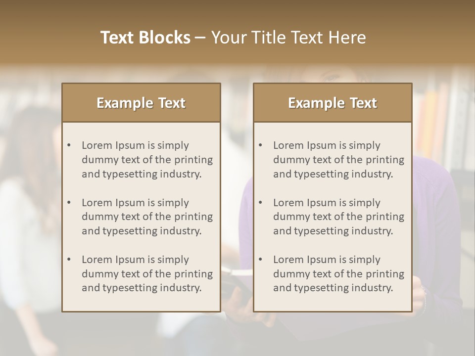 Female Library Row PowerPoint Template