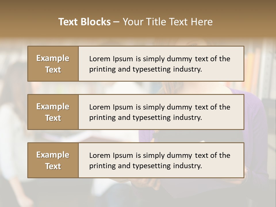 Female Library Row PowerPoint Template