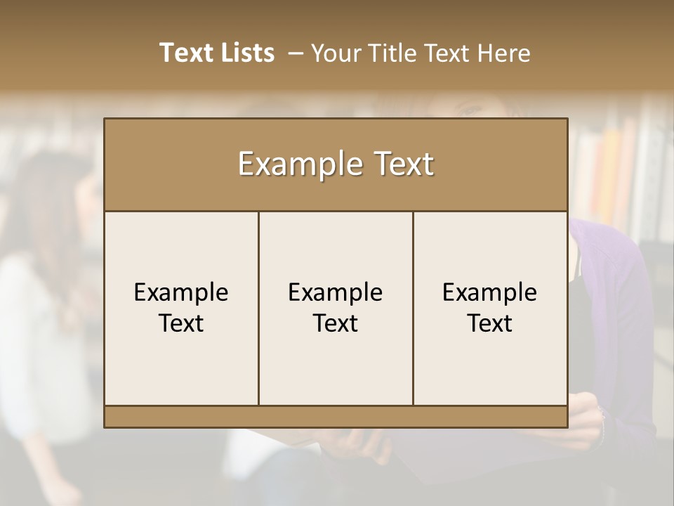 Female Library Row PowerPoint Template