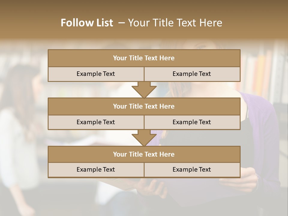 Female Library Row PowerPoint Template