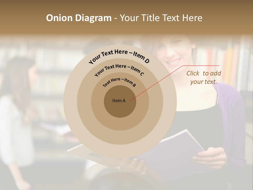 Female Library Row PowerPoint Template