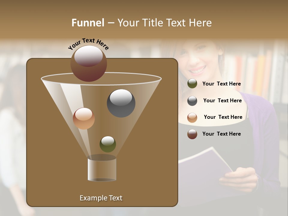 Female Library Row PowerPoint Template