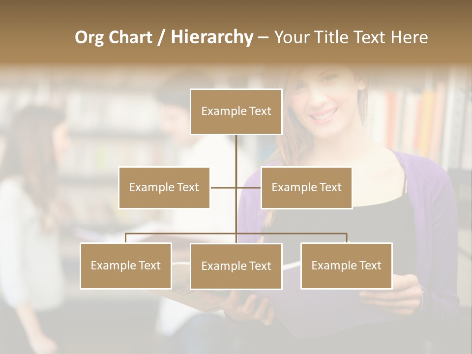 Female Library Row PowerPoint Template