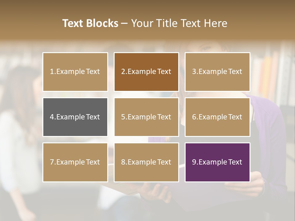 Female Library Row PowerPoint Template