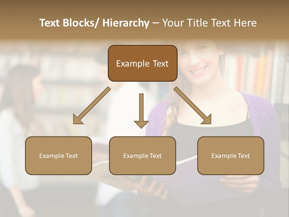Female Library Row PowerPoint Template