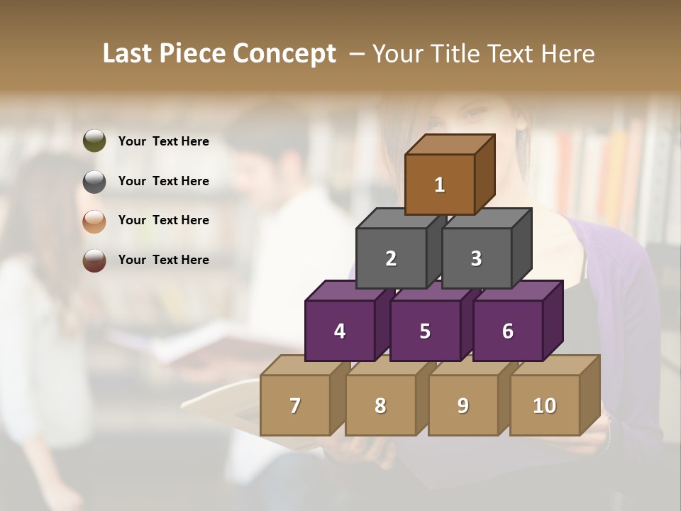 Female Library Row PowerPoint Template