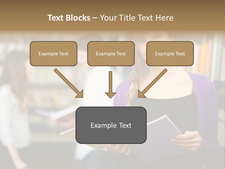 Female Library Row PowerPoint Template