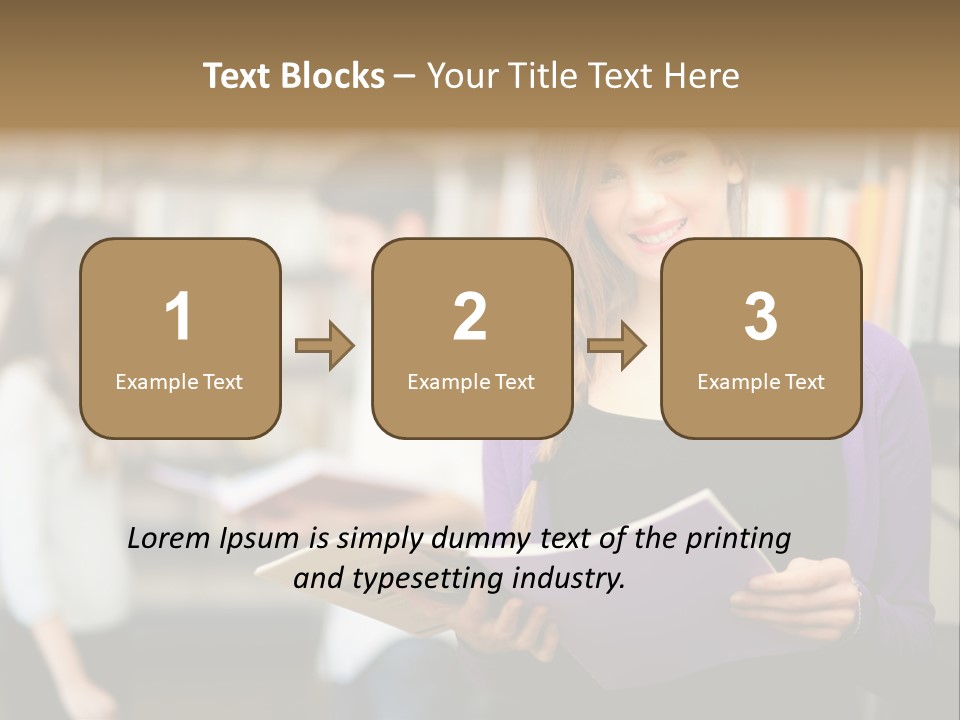 Female Library Row PowerPoint Template