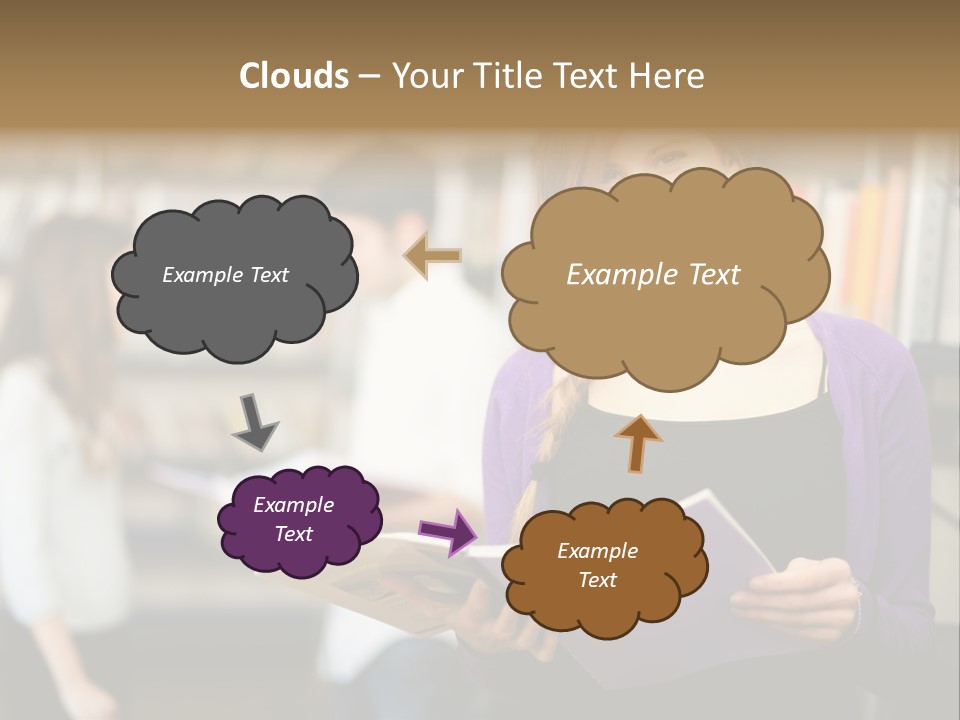 Female Library Row PowerPoint Template