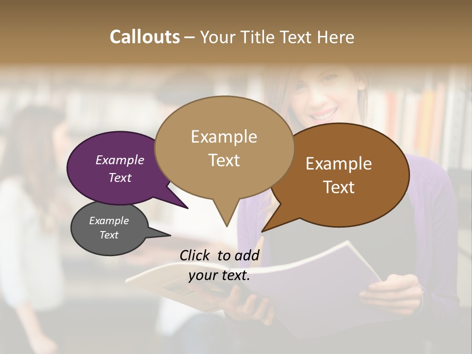 Female Library Row PowerPoint Template
