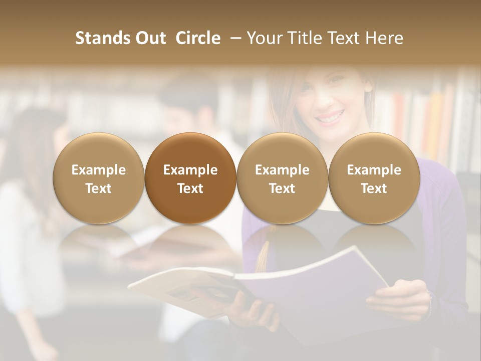 Female Library Row PowerPoint Template