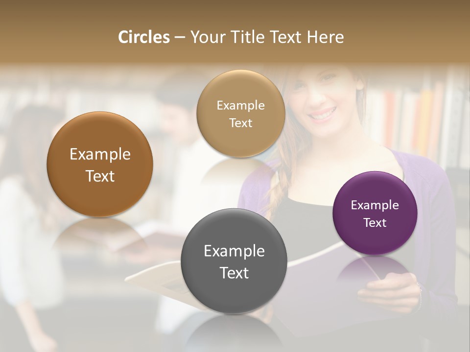 Female Library Row PowerPoint Template
