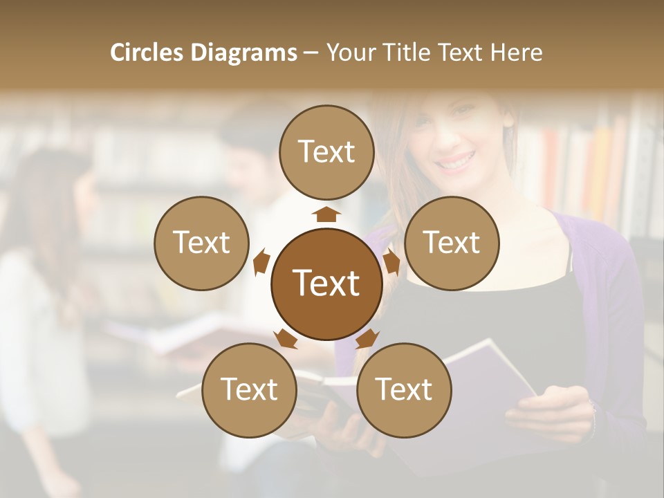 Female Library Row PowerPoint Template