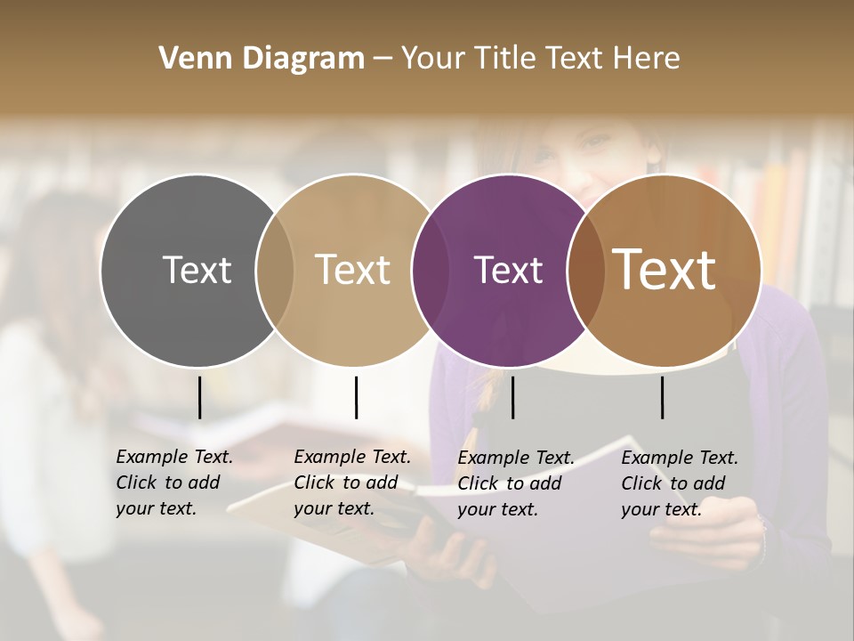 Female Library Row PowerPoint Template