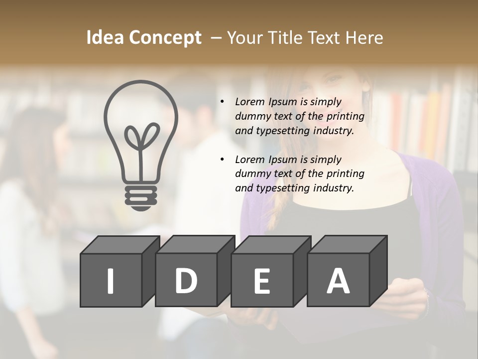 Female Library Row PowerPoint Template