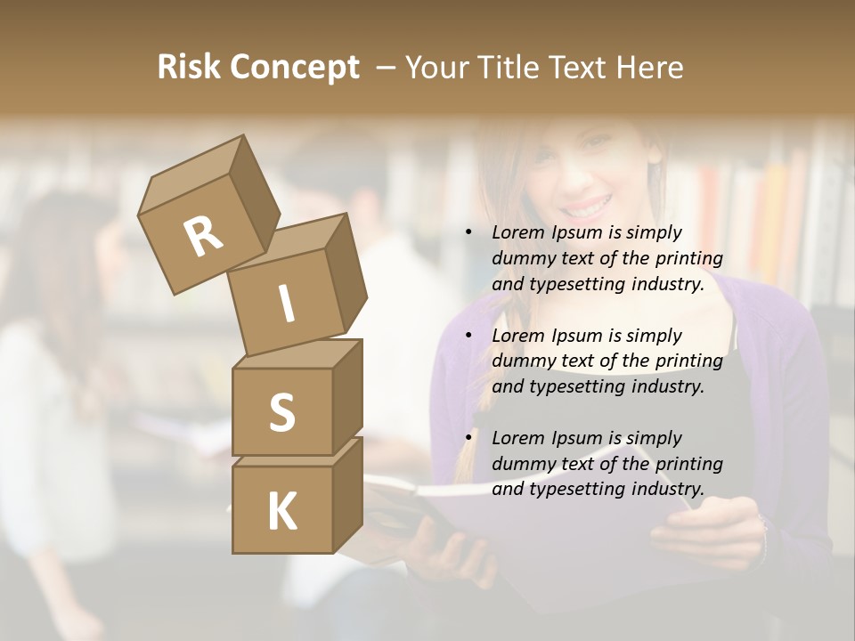 Female Library Row PowerPoint Template