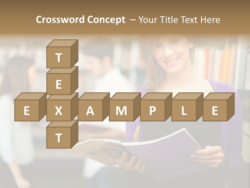 Female Library Row PowerPoint Template