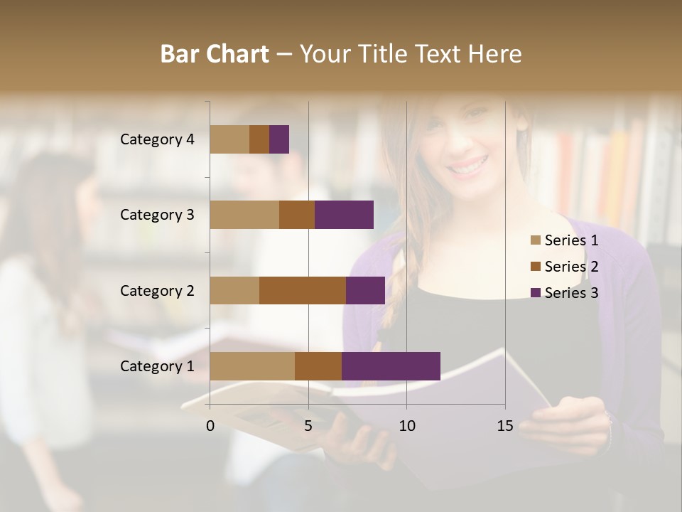 Female Library Row PowerPoint Template