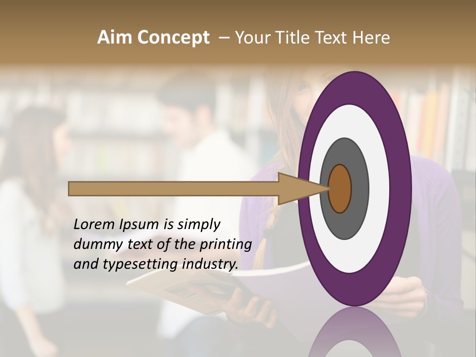 Female Library Row PowerPoint Template