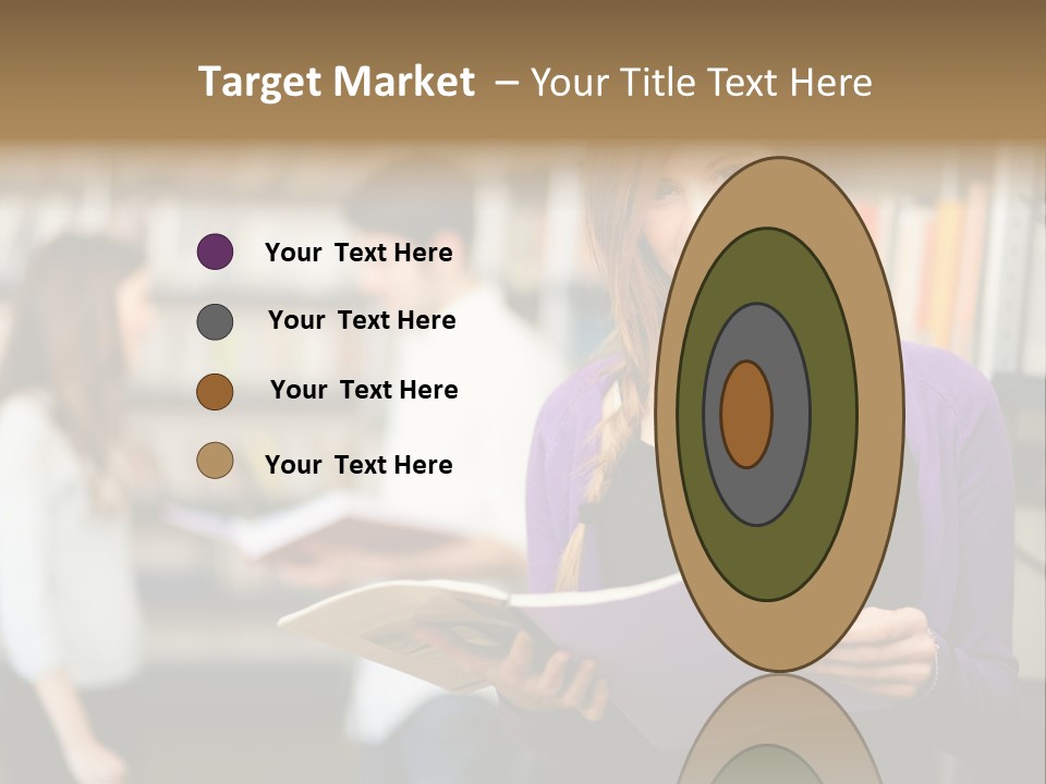 Female Library Row PowerPoint Template