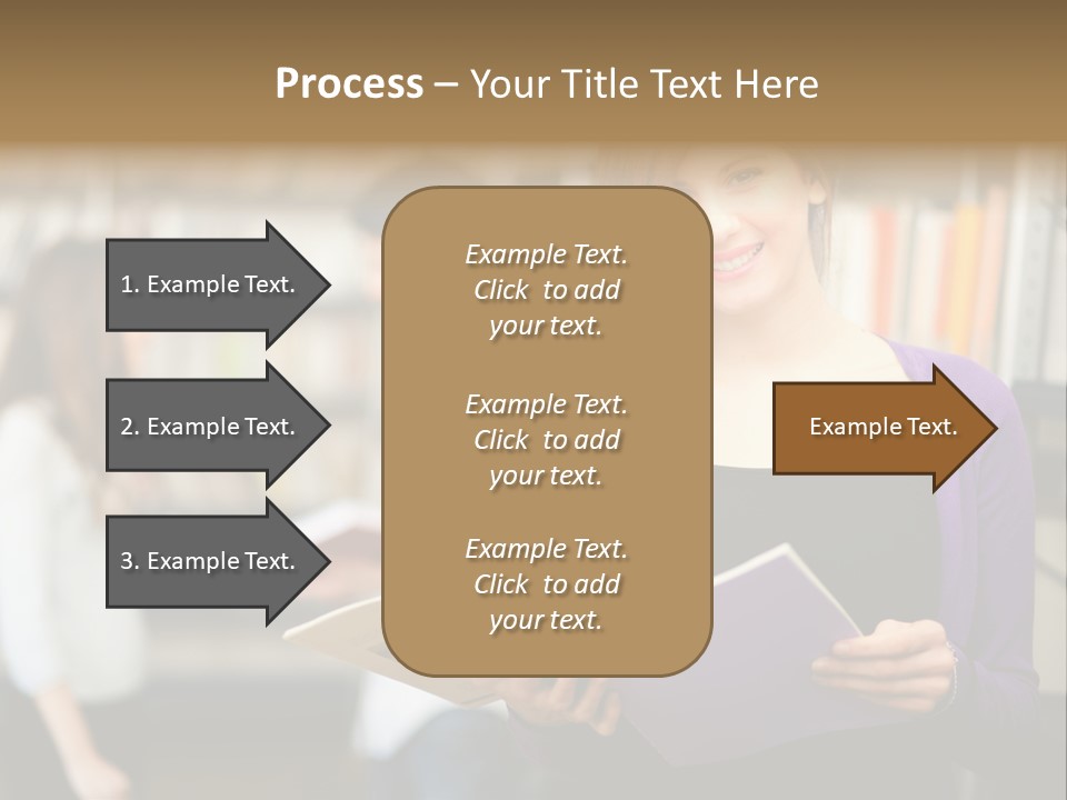 Female Library Row PowerPoint Template