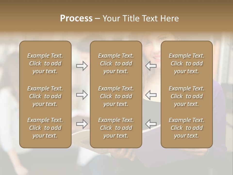 Female Library Row PowerPoint Template