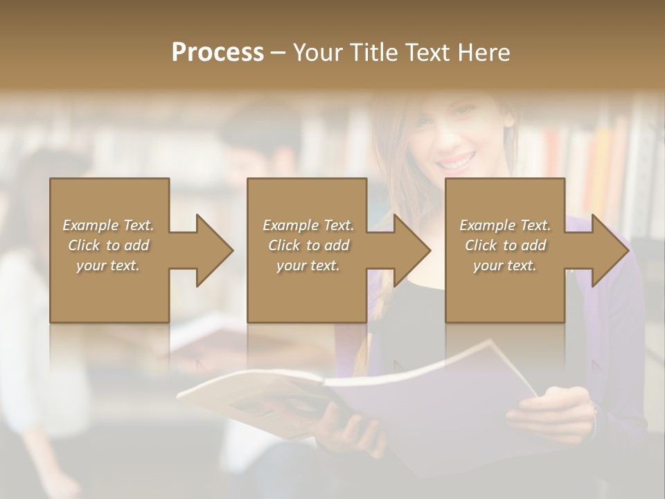 Female Library Row PowerPoint Template