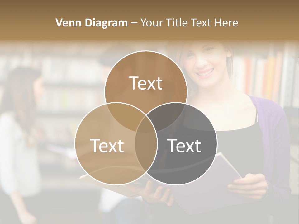 Female Library Row PowerPoint Template