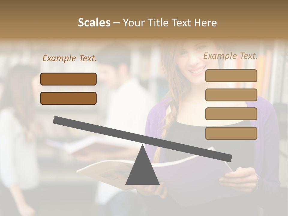 Female Library Row PowerPoint Template